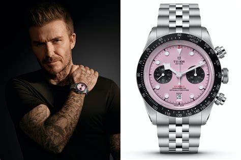 tudor and david beckham|tudor black bay chrono pink.